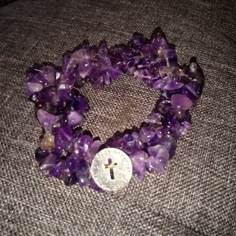 COPY - Amethyst inspirational bracelet *reserved for a bundle*